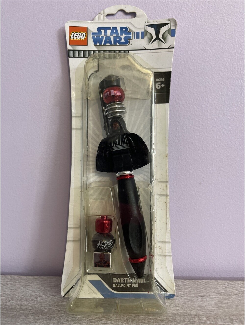 Vintage 2008 Star Wars Lego Darth Maul Ballpoint Pen - NEW In Blister Pack! MZZ8